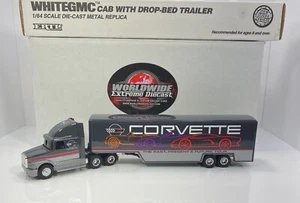 ERTL 1/64 Scale WHITEGMC CAB w/Drop Bed Trailer “Corvette Version” RARE - Picture 1 of 12