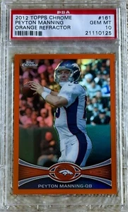 2012 TOPPS CHROME ORANGE REFRACTOR PEYTON MANNING PSA 10 - Picture 1 of 2