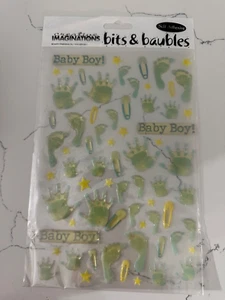 Creative Imaginations Bits & Baubles Baby Boy Self Adhesive Stickers Hands Feet - Picture 1 of 6