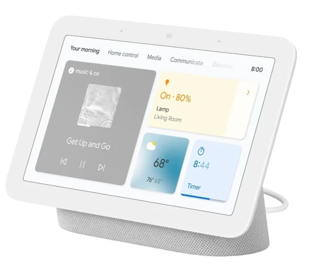 Google Nest Hub (2. Generation) Smart Display Chalk 7" kabellos WiFi Bluetooth  - Bild 1 von 1