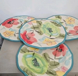 The Pioneer Woman Salad Plates Set Of 4 Vintage Bloom 8.5” Scalloped Edge - Picture 1 of 4