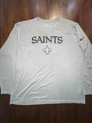🏈Nike Dri-Fit Gris New Orleans Saints Manga Larga Talla 3XL NFL Fútbol XXXL Foto 1 de 4
