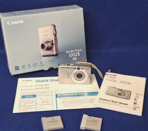 Canon Digital Camera IXUS 40 4.0MP Silver with box and X2 batteries Tested - Picture 1 of 22