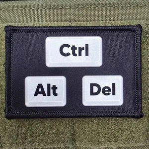 Strg Alt Del Patch Moral Tactical Meme Militär Armee USA Flagge Haken & Schleife 3x2 - Bild 1 von 8