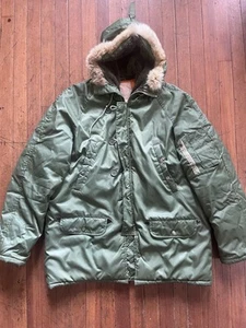 VTG 70s Military Extreme Cold Weather Parka Jacket Type N-3B Size Large - Picture 1 of 10