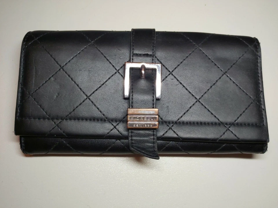 Fiorelli Black faux leather Bifold Wallet Purse Card Holder with a silver buckle - Image 1 of 4