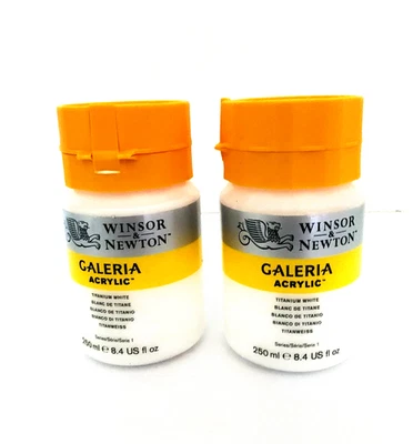 Winsor & Newton Galeria Acrylic Paint Tub 8.4oz 250ml Titanium White Color Lot 2 - Image 1 of 4