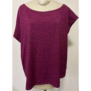 Torrid Active Women’s Raspberry Marled 3X Short Sleeve Shirt Side Ruching EUC - Picture 1 of 3