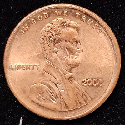 Centavo conmemorativo Lincoln Broad Struck 2000 como nuevo error Broadstruck Foto 1 de 2