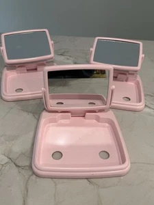 Vintage Mary Kay Pink Travel 2-Sided Mirror Make-up Tray Lot Of 3 - Picture 1 of 4