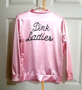 PiNK LADiES Mujer Rosa Satén Chaqueta Bombardero Disfraz Halloween S PEQUEÑA - Imagen 1 de 3