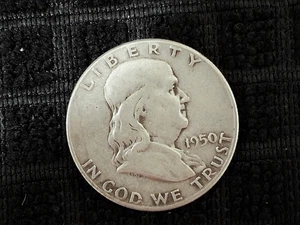 1950 P Ben Franklin Half Dollar - 90% Silver - F/VF - Picture 1 of 3