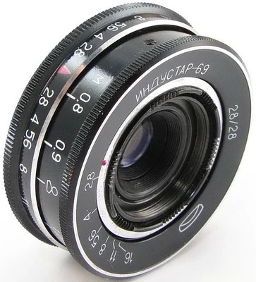 ⭐Virtually NEW⭐ INDUSTAR-69 2.8/28 Russian Wide Angle Pancake Lens M39 LOMO #43 - Image 1 of 4