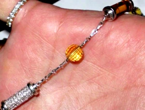Collana 18 carati infinita 36" 60,45 g diamanti botti di corniola e gemme sfaccettate citrino - Foto 1 di 13