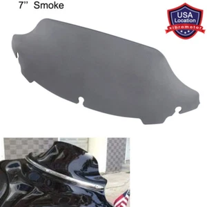 7" Smoke Wave Windshield Windscreen For Harley Electra Street Glide FLHT 14-22 - Picture 1 of 12