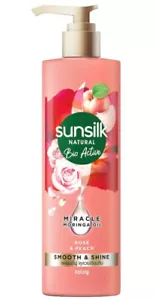 Sunsilk Natural Bio Active Peach + Rose Shampoo Smooth Shine Nourishments 380ml - Picture 1 of 4