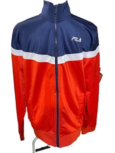 Fila Sport Herren Vintage Full Zip Logo Trainingsjacke rot weiß Größe M *Mängel* - Bild 1 von 19