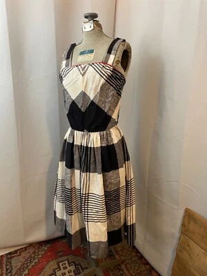 Vestido Guinga Solero Años 70 Negro Blanco Rojo Picnic Pinup Falda Circular XS S Foto 1 de 4