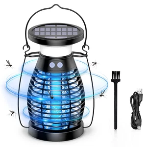 Solar Bug Zapper Cordless Waterproof Rechargeable Mosquito Zapper with 4200V - Picture 1 of 12