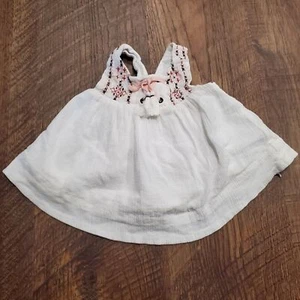 Vestido Shabby Chic Bebé Niña Blanco Algodón Gasa Informal Boho Preppy Bordado Top - Imagen 1 de 6
