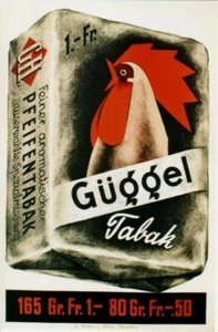 Original vintage poster PIPE TOBACCO GUGGEL ROOSTER c.1935 - Picture 1 of 1