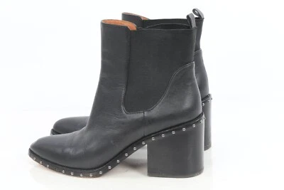 10 Crosby Derek Lam Renee Chelsea Botines Cuero Negro Tachonado Tacón Talla 8.5M Foto 1 de 4