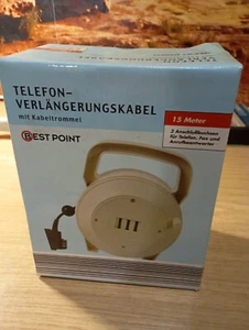 Telefon-Verlängerungskabel mit Kabeltrommel, 15 Meter - Bild 1 von 4