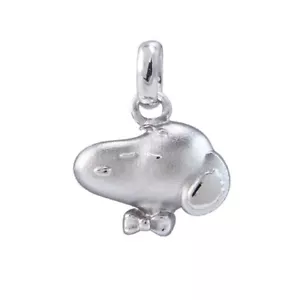 Peanuts Snoopy Sterling Silver Pendant w / Collar - Peanut Jewelry Collection - Imagen 1 de 2