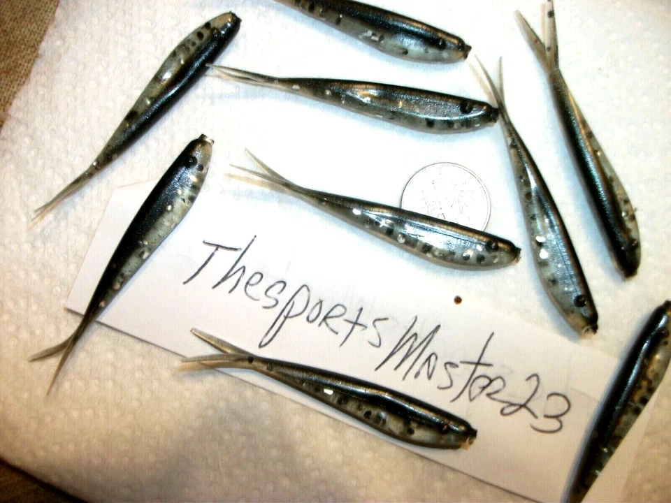 100-2 1/4英寸-crappie贝斯walleye-shad米诺-分裂尾落射击-夹具-grubs-香味 — 第 1/4 张图片