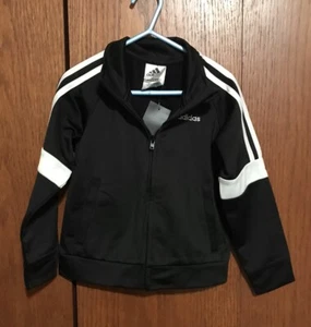 NWT NEW Adidas Boys Black Active Track Jacket Zips Up Pockets - Picture 1 of 3