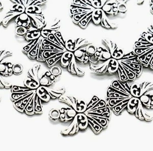 5 Stk. Engel Silberfarben Charms 20mm X 14mm Ohrringe Armbänder Neu Schön - Bild 1 von 1
