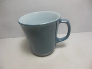 VINTAGE Pyrex Coffee Cup Mug Slate Blue D Handle Milk Glass - Picture 1 of 4