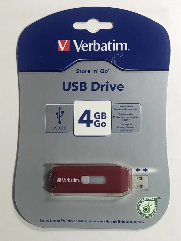 Verbatim 4GB Store 'n' Go USB Flash Drive - Red 95236 - Image 1 of 1