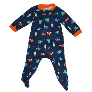Simple Joys Carters 6-9 Mo 1 Piece Footed Sleeper Cars Airplanes Transportation - Picture 1 of 6