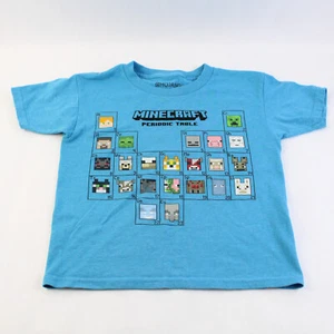 Mojang Minecraft Periodic Table Blue T-Shirt Tee Kids Small 6/7 - Picture 1 of 5