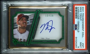 2021 Topps Transcendent Collection Variation Emerald /15 Mike Trout Auto PSA 9 - Picture 1 of 2