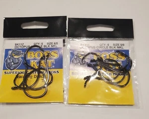 2 pks Boss Kat Octopus Circle Catfish Hooks BK11Z Size 6/0, 5/0 feat. Daiichi - Picture 1 of 8