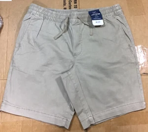 George über dem Knie Stretch Pull-On Shorts 9 Zoll Schrittlänge elastische Taille Herren hellbraun - Bild 1 von 8
