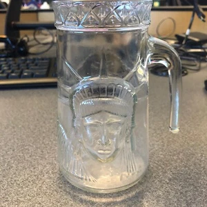 Vintage 1985 ANCHOR HOCKING Large Glass Statue Of Libery Mug Cup Embossed - Picture 1 of 8