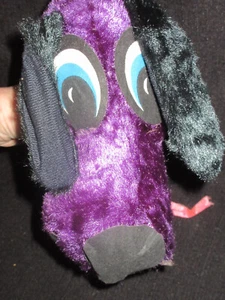 Dog Plush Vintage Stuffed Animal TOY PURPLE HARD BODY (WR2). - Picture 1 of 3