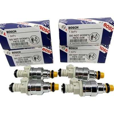 Set of 4 Genuine Bosch 4-Hole Fuel Injectors For 1998-2001 Ford Ranger 2.5L I4 Foto 1 de 4