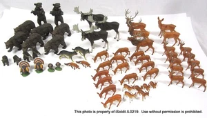 58-PC VTG ELASTOLIN G-SCALE WILDLIFE ANIMALS Bears Moose Wolves Deer Fox Turkeys - Picture 1 of 11