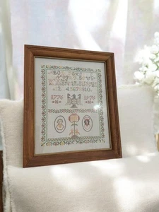 Bicentennial Colonial Sampler Completed Cross Stich Eagle George & Martha 1776 - Bild 1 von 5