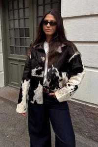 Chaqueta occidental de cuero de vaca hecha a mano para mujer estilo informal regalo para ella - Imagen 1 de 5