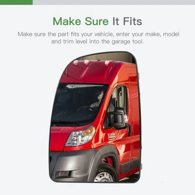 Подходит для рабочего фургона Ram ProMaster 1500/2500/3500 зеркало со стеклом с подогревом со стороны водителя - Изображение 1 из 4