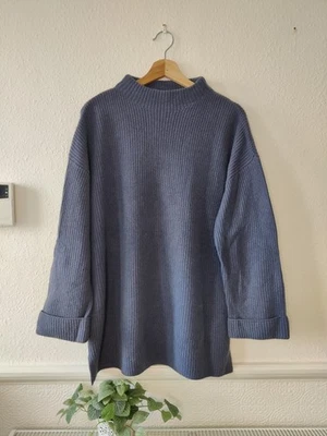 Massimo Dutti women's Cashmere Wool violet-blue mock neck jumper sweater Size M - Image 1 of 4