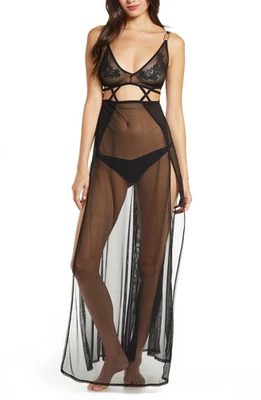 BLUEBELLA Nyla Long Chemise Mujer 36A Negro Elastizado Correa Ajustable RED949 Foto 1 de 4