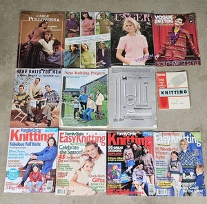 Lot Vintage Knitting Booklets Men Women Knit Sweaters Unger Bear Vogue - Picture 1 of 4