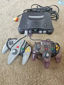Nintendo 64 N64 Console With Two Controllers TESTED AND WORKING - Picture 1 of 5