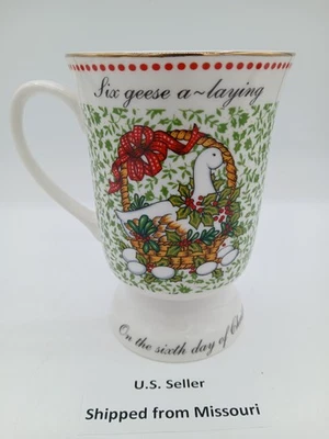 Taza con patas American Atelier 12 días de Navidad seis gansos a-laying 6th Foto 1 de 4